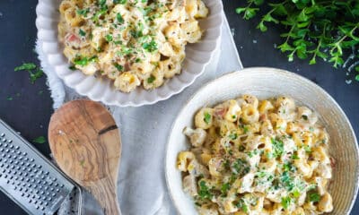 Tortellini með skinku og sveppaostasósu