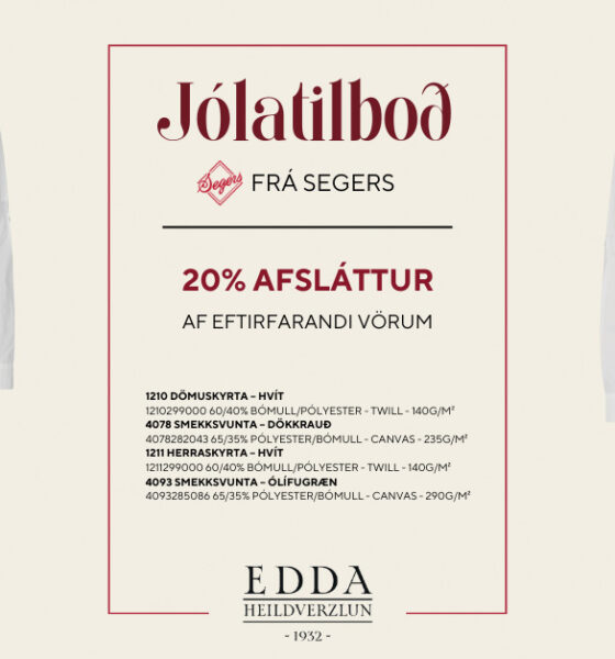 Edda Heildverslun - Jólatilboð á Segers vörum