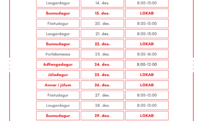 MS - Opnunartími jól 2024