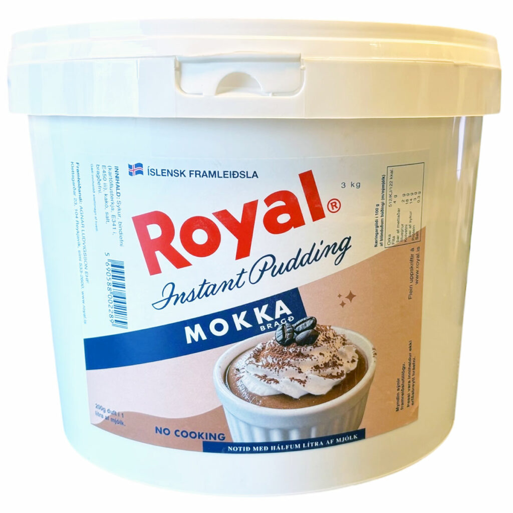 Royal mokka búðingur nú fáanlegur í 3 kg fötum fyrir stóreldhús