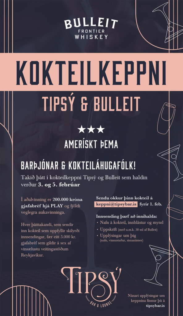 Bulleit kokteilakeppni á Tipsý 2025