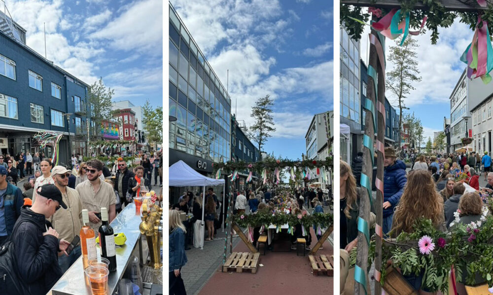 Laugavegur breyttist í rómantíska veislugötu: 60 metra langborð undir sól og sumarskapi