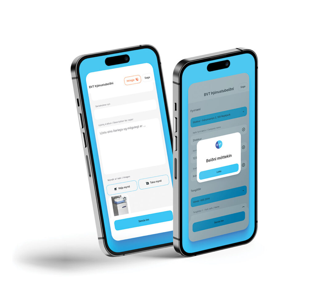 BVT app fyrir þjónustubeiðnir - Fljótlegt og þægilegt í notkun