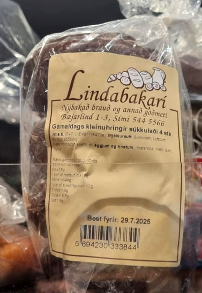 Ofnæmisviðvörun: Lindabakarí innkallar súkkulaðikleinuhringi
