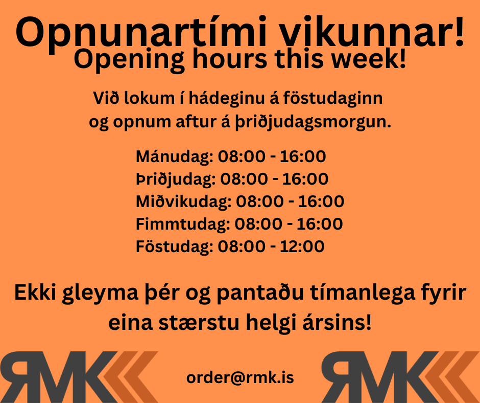 Við lokum snemma á föstudaginn! - RMK