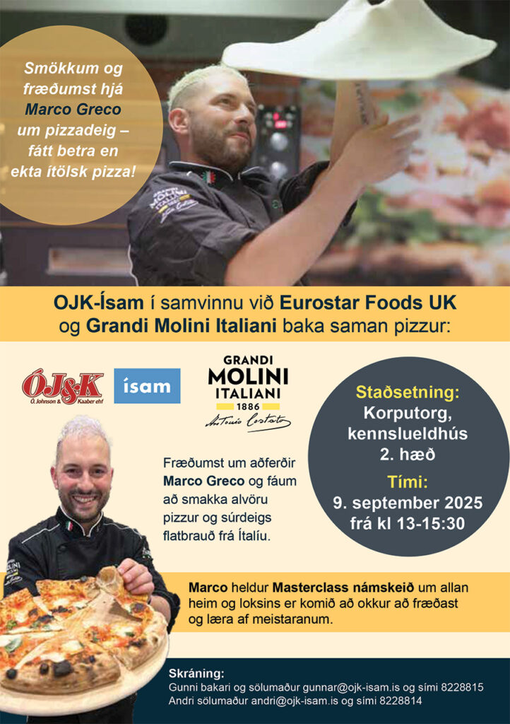 Ítalskur meistari kennir pizzugerð á Korpum - Marco Greco - Ó.J&K – Ísam