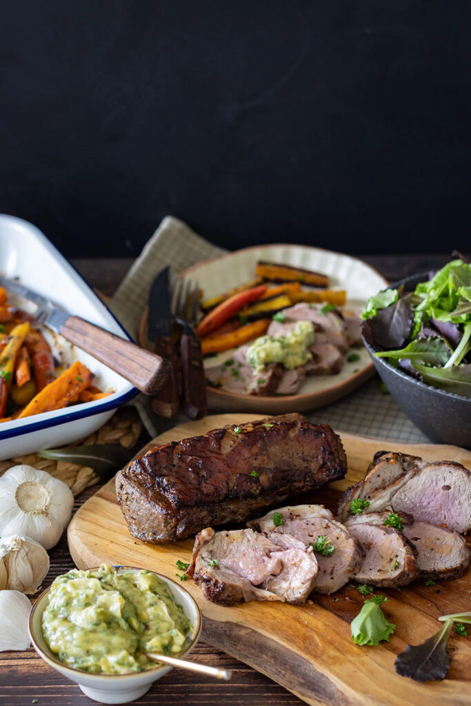 Uppskrift: lambafille með hunangsbökuðu grænmeti