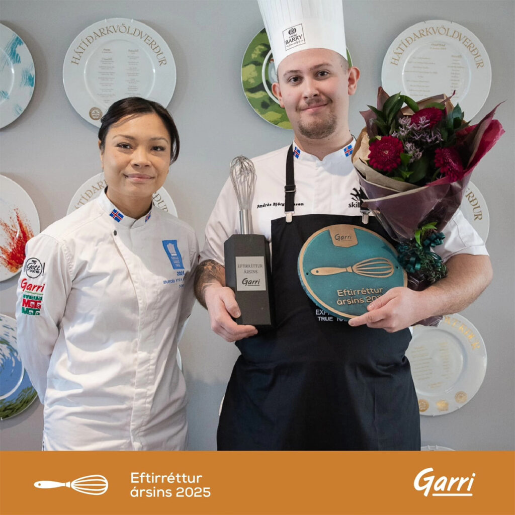 Andrés Björgvinsson og Vigdís Mi Diem Vo sigruðu í Eftirrétti og Konfektmola ársins 2025