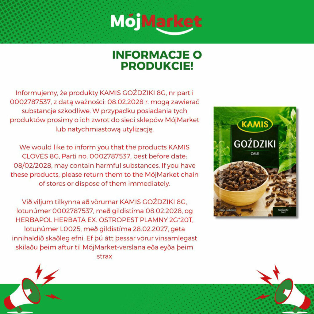 Negulnaglar með ólöglegt varnarefni innkallaðir af markaði