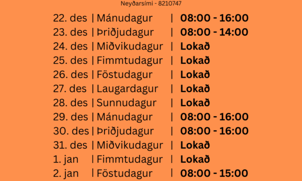 RMK heildverslun: Opnunartími yfir hátíðarnar 2025