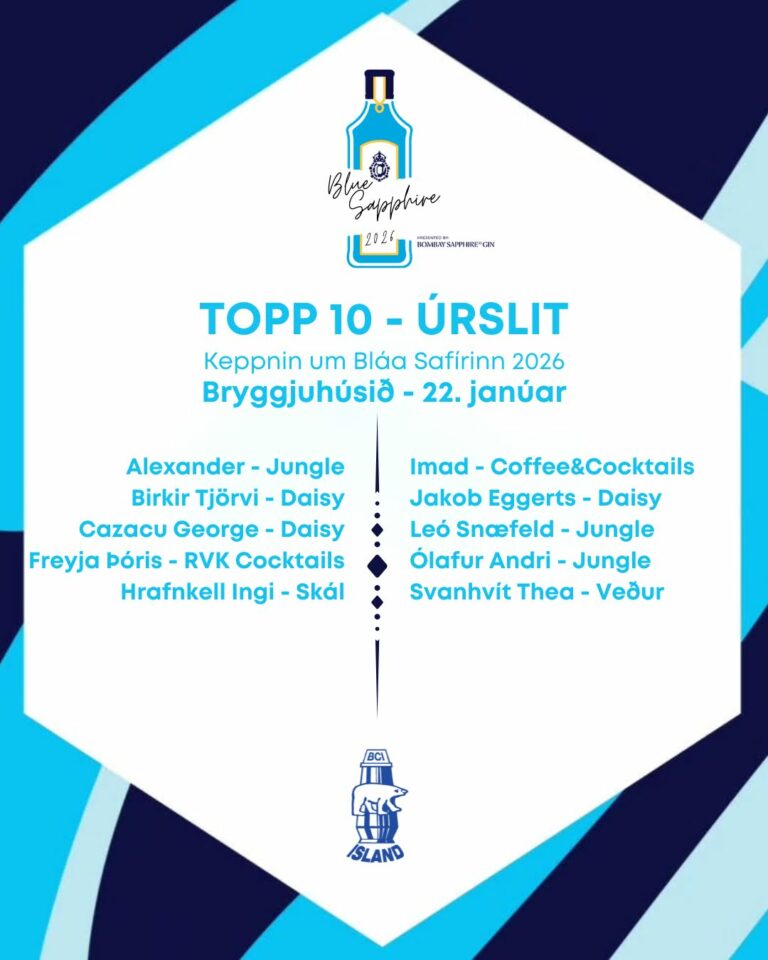 Tíu barþjónar tryggja sér sæti í úrslitum Bláa Safírsins