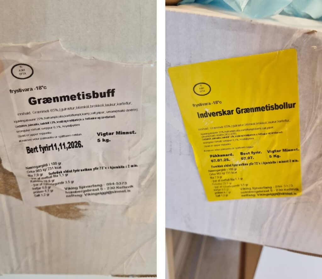 Viðvörun til neytenda vegna grænmetisrétta í stórumbúðum