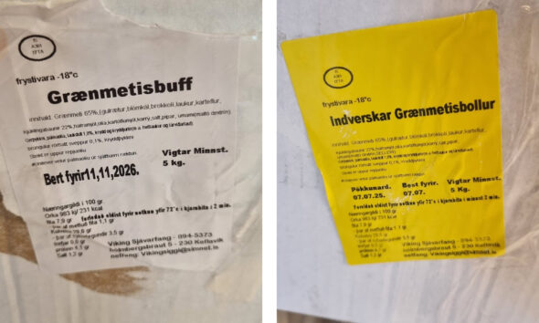 Viðvörun til neytenda vegna grænmetisrétta í stórumbúðum