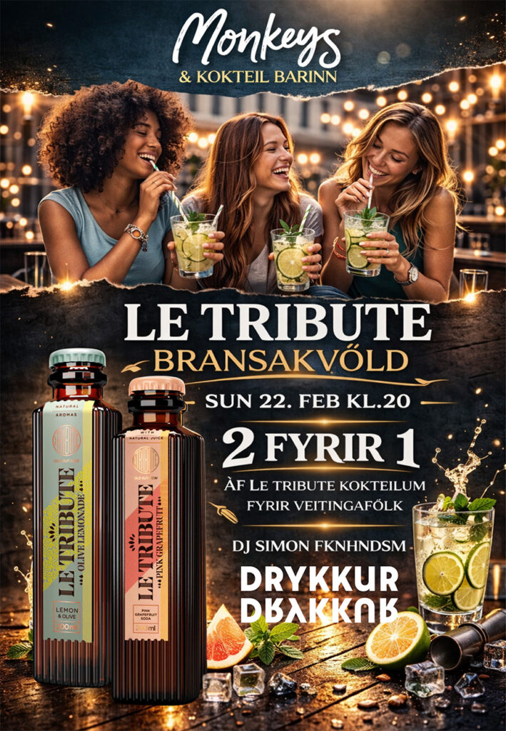 Le Tribute Bransakvöld á Monkey’s & Kokteilbarnum á sunnudagskvöld