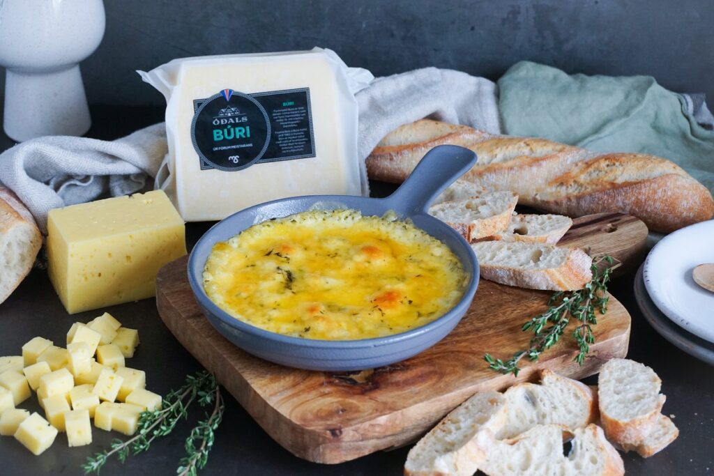 Fullkominn smáréttur: Gratíneraður Búri með timían og hunangi sem bráðnar í munni