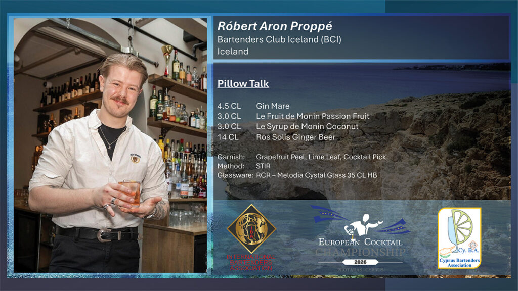 Íslandsmeistari í kokteilagerð náði 3. sæti á Evrópumótinu á Kýpur