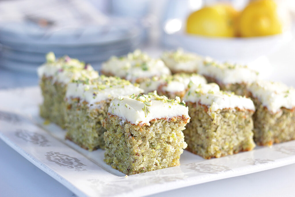 Pistasíu- og sítrónukaka sem bráðnar í munni