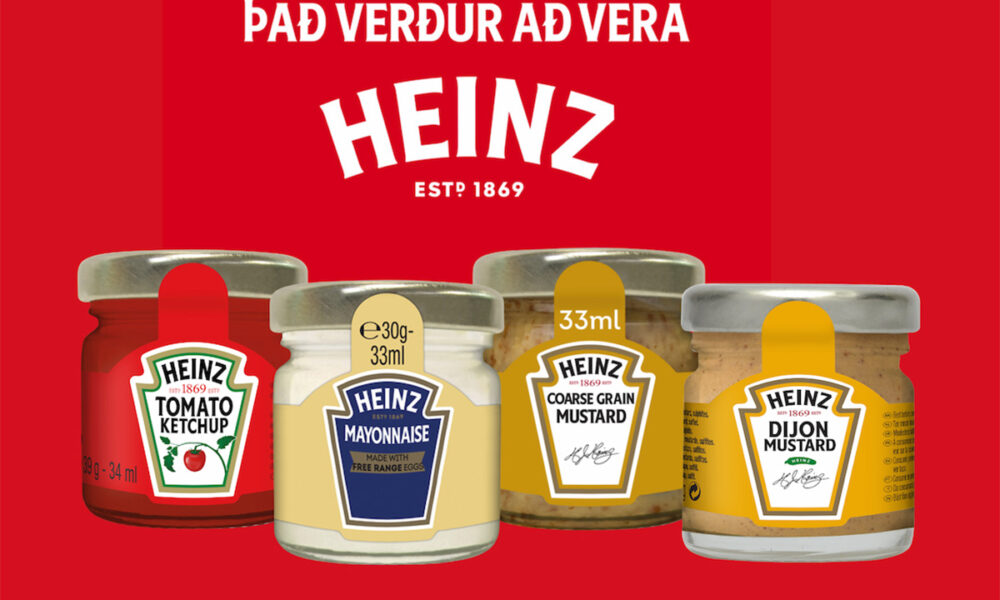 Heinz sósur í 33 ml. Hentugt fyrir hótel, gistiheimili og veitingarekstur