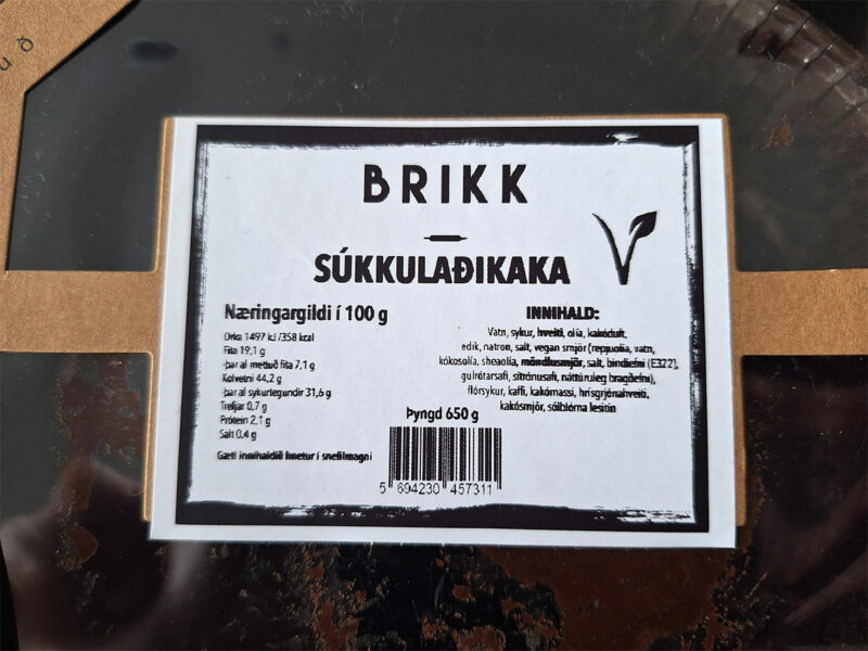 Brikk súkkulaðikaka innkölluð