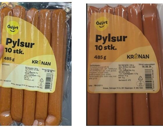 Innihaldsupplýsingar vantar á Krónu pylsur